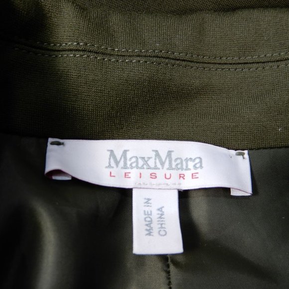 MAX MARA Leisure Cluny Jersey BLAZER Size XL Dark Green NEW $425 - Picture 7 of 10